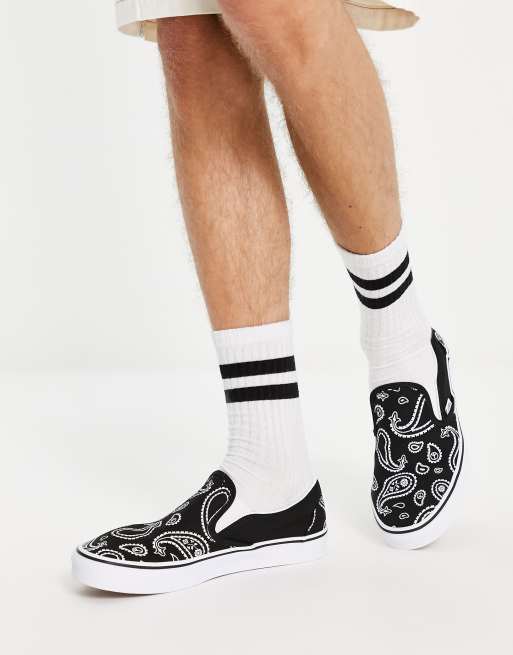 Vans Classic Slip On sneakers in black bandana print