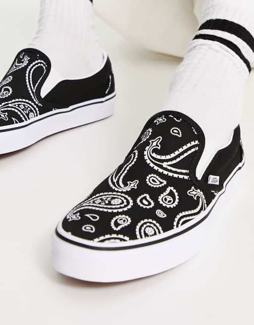 Vans Classic Slip On sneakers in black bandana print