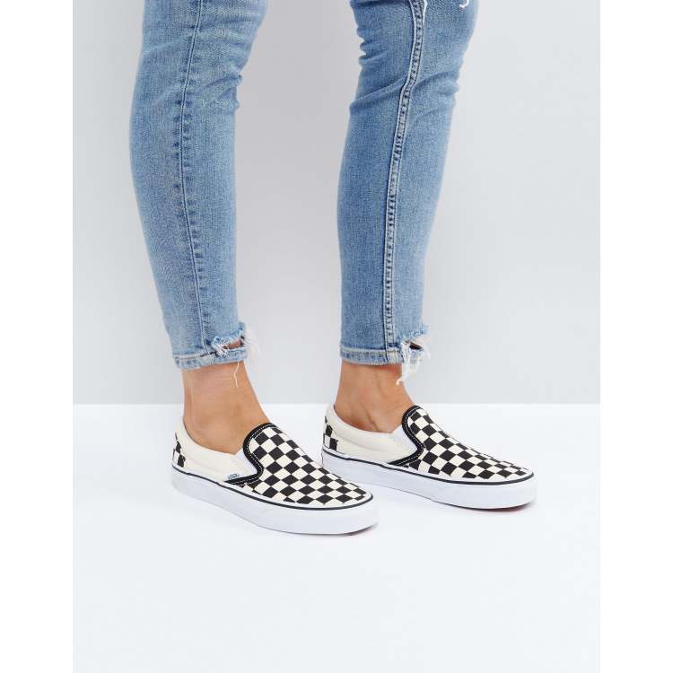 Zapatos vans slip on hotsell cuadros usadas