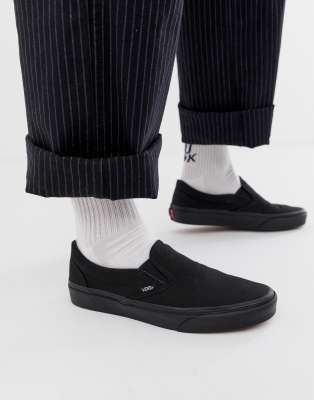 vans black slip on shoes