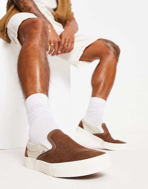 Brown slip cheap on sneakers