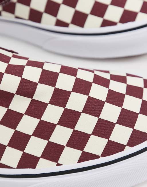 Burgundy hot sale vans checkered