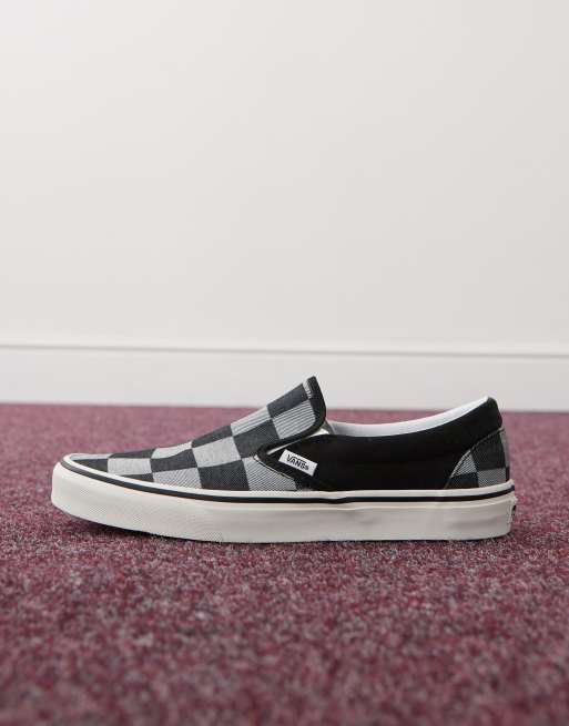 Vans Classic Slip-On sneakers in gray checkerboard