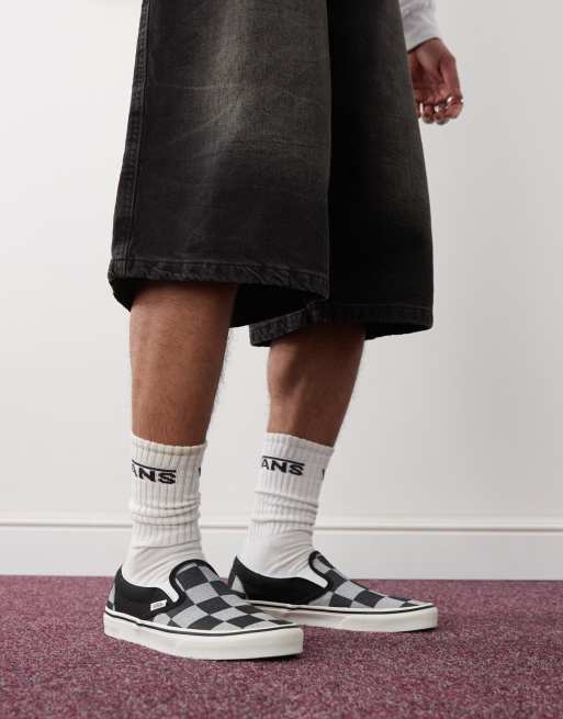 Vans Classic Slip-On sneakers in gray checkerboard