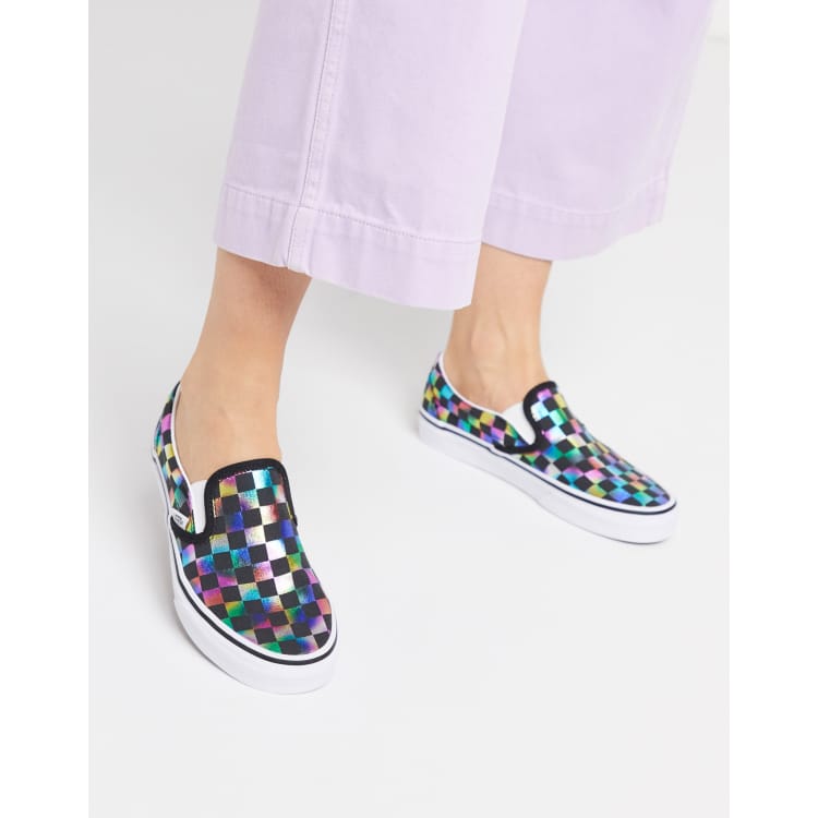 Iridescent slip store on shoes