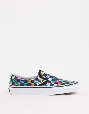 iridescent checkered vans