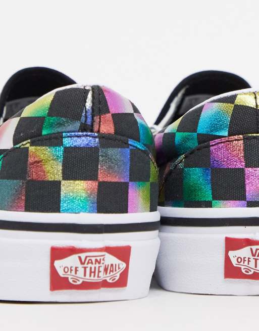 Iridescent checkered vans sale