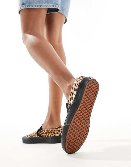 Leopard vans slip on womens best sale