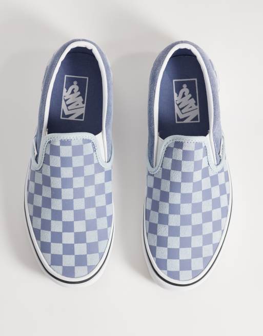Vans Classic Slip-On sneakers in light blue checkerboard, 2 of 5