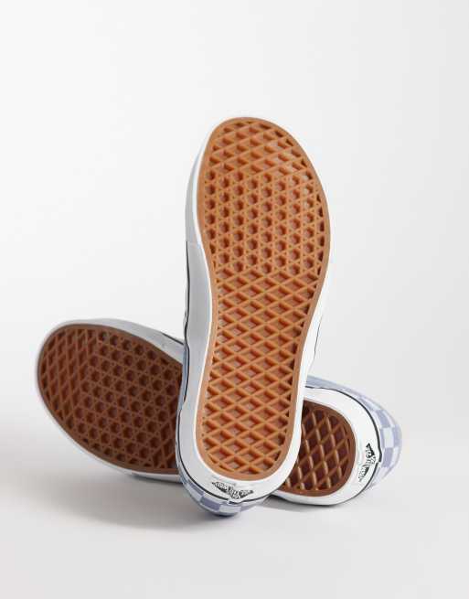 Vans Classic Slip-On sneakers in light blue checkerboard, 3 of 5