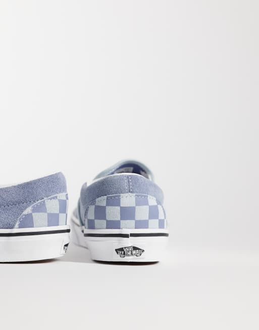 Vans Classic Slip-On sneakers in light blue checkerboard, 5 of 5