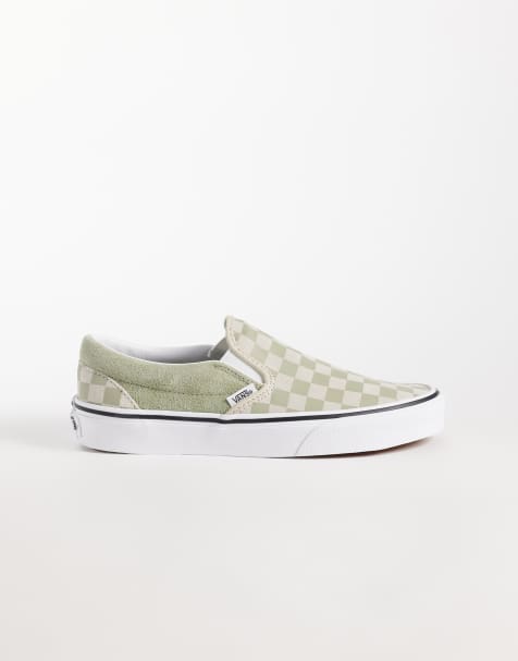 Vans Classic Slip-On sneakers in light green checkerboard - view 1