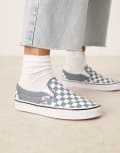 [Vans] Vans Classic Slip-On sneakers in mid blue and white checkerboard 42 BLUE