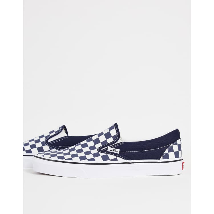 Vans Classic Slip On sneakers in navy checkerboard