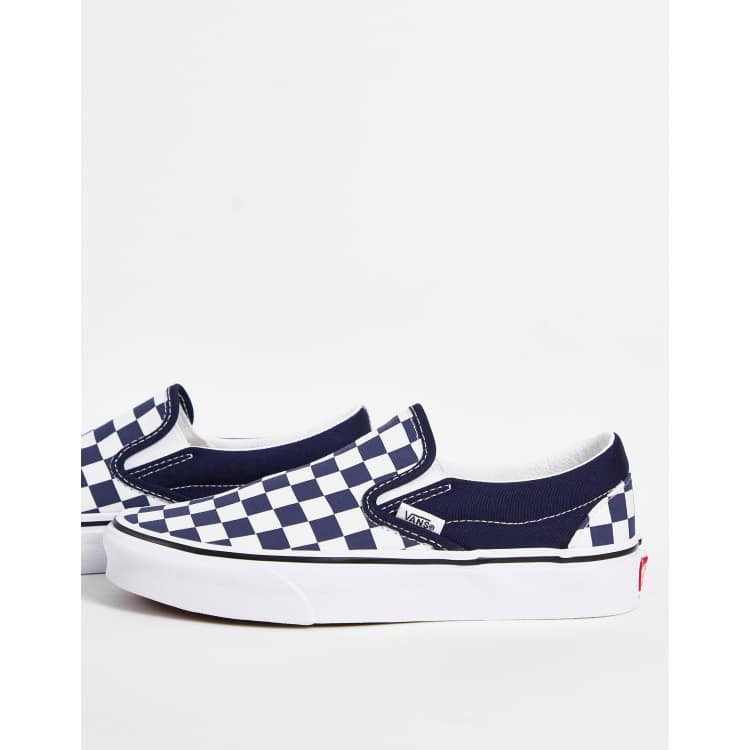 Navy checkered slip 2025 on vans