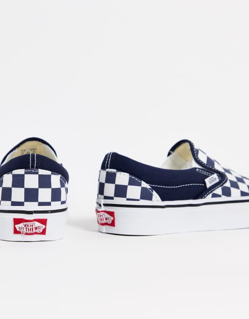 Vans Classic Slip On sneakers in navy checkerboard