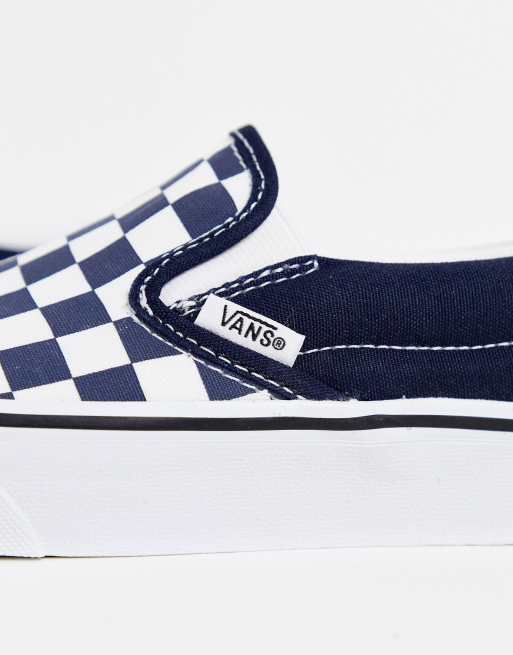 Ténis Classic Slip-On Checkerboard Vans Azul