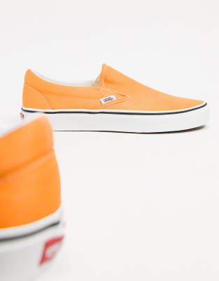 neon orange vans slip on