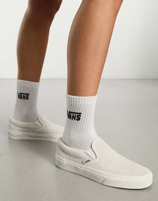 Vans Classic Slip On sneakers in off white suede