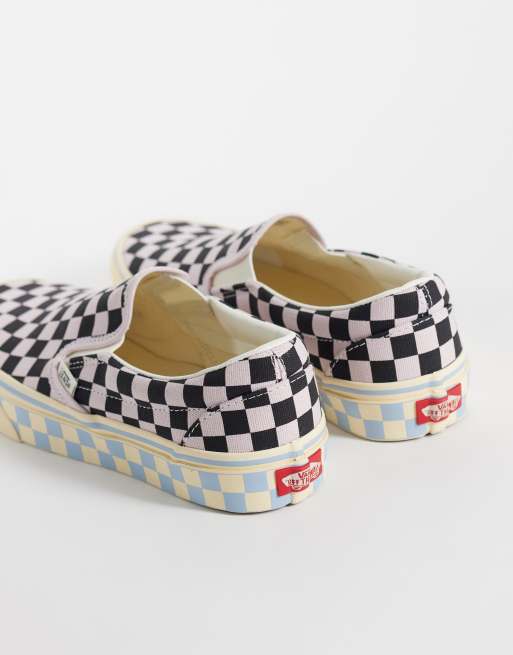Vans Classic Slip-on sneakers in pink and blue checkerboard, 2 of 5