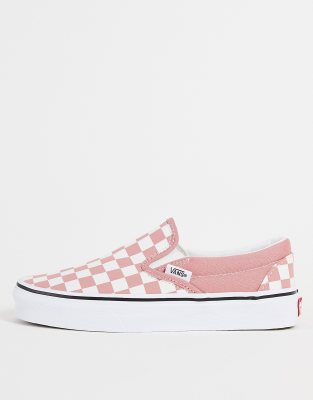 Light pink and white cheap checkered vans