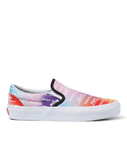 Vans, Shoes, Customized Vans Checkered Rainbow Slip Ons