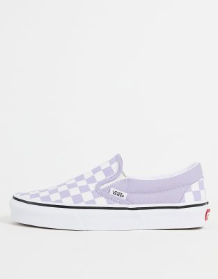 Vans Classic Slip-on Sneakers In Purple Checkerboard In Purple