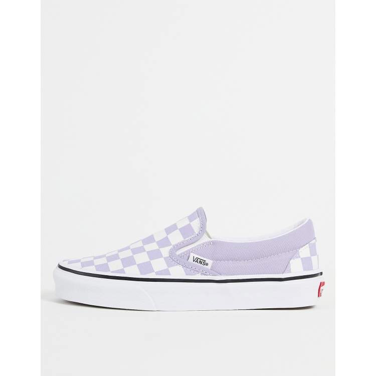 Disfraces camarera bueno Vans Classic Slip-On sneakers in purple checkerboard | ASOS