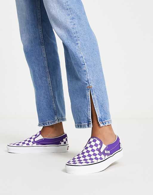 Purple van cheap slip ons