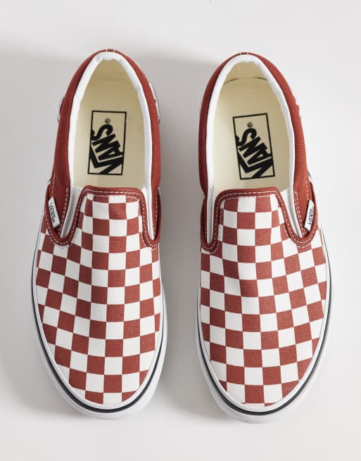 Vans Classic Slip-On sneakers in red checkerboard, 2 of 5