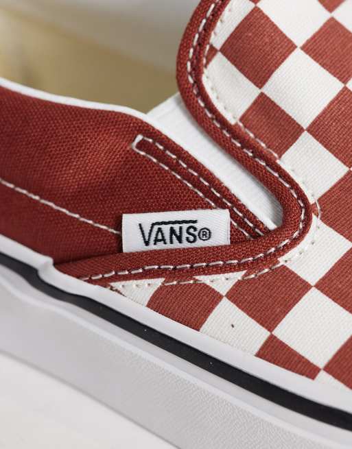 Vans Classic Slip-On sneakers in red checkerboard, 3 of 5