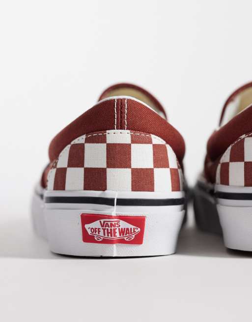 Vans Classic Slip-On sneakers in red checkerboard, 4 of 5