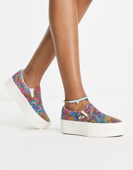 vans floral platform shoes