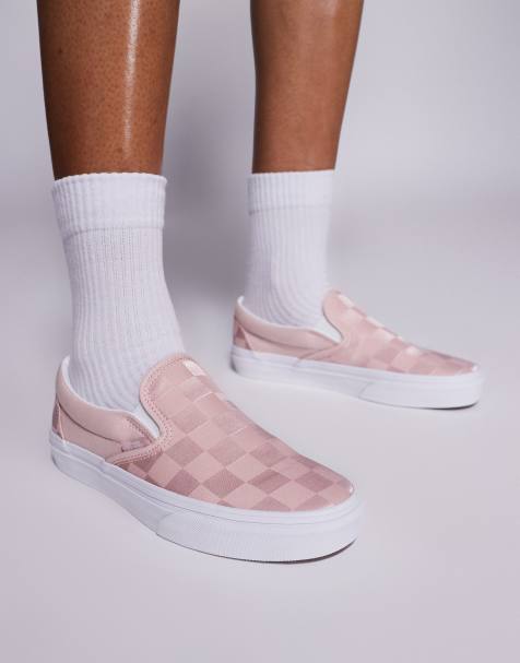 Vans classic slip-on sneakers in satin pink - view 1