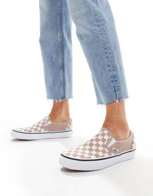 Classic Slip-On sneakers in taupe and white-Neutral