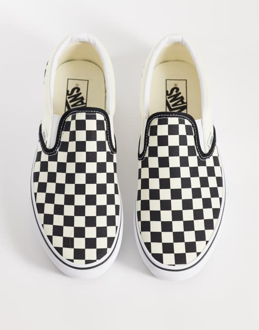 Vans Classic - Slip-on-sneakers med flatform-sål og sorte og hvide skaktern , 3 af 5