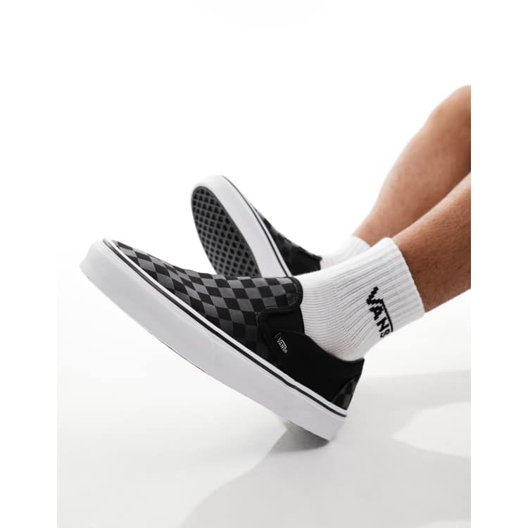 Vans checkerboard outlet black slip on