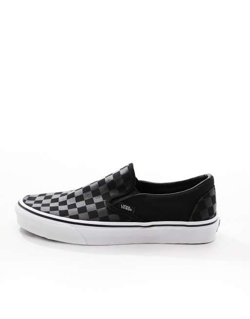 Vans slip on black black checkerboard sale