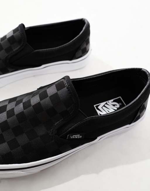 Vans slip outlet on checkerboard black