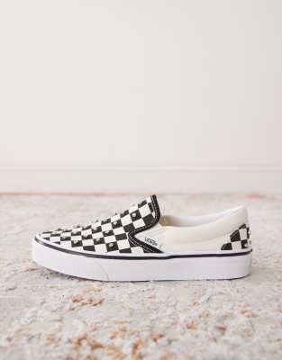 Vans Classic Slip On Sneakers Checkerboard Rhinestone Black In Multi