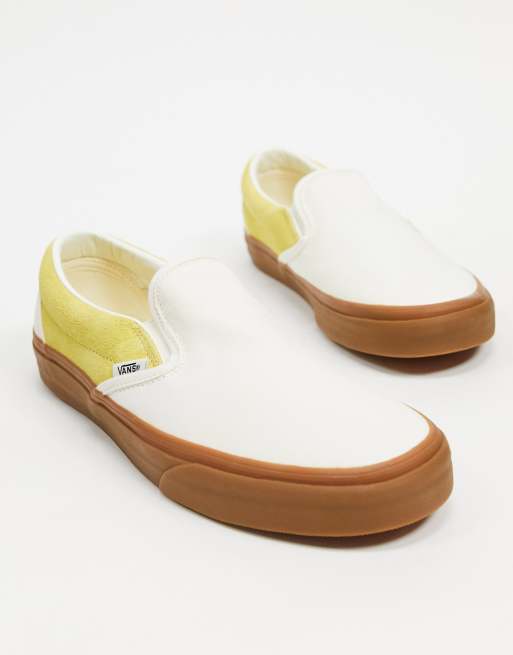 Cream vans slip ons sale