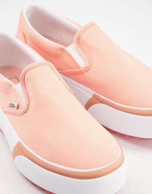 vans classic slip on stacked sneakers in pink