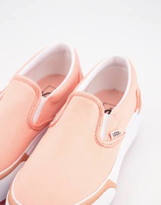 vans classic slip on stacked sneakers in pink