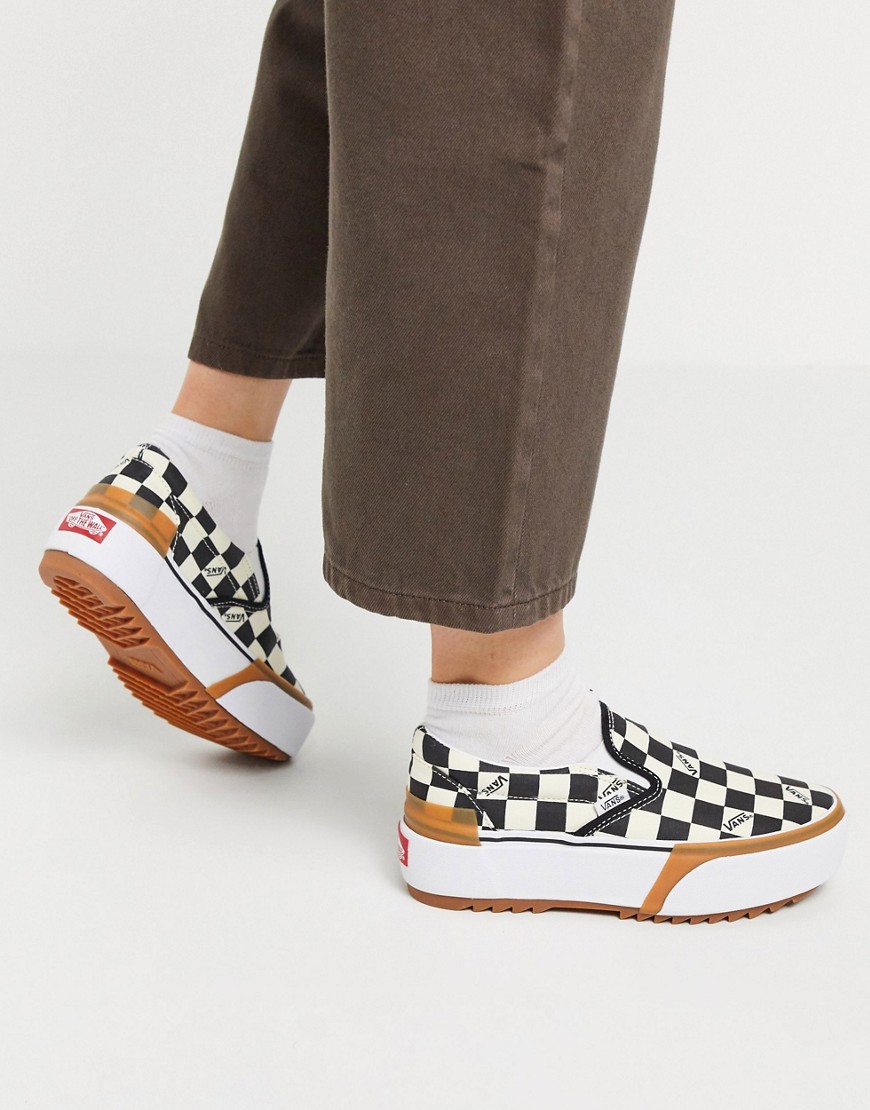 Vans Classic Slip-On Stacked trainer in checkerboard-Multi