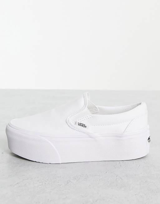 Vans blanche shop avec trait noir