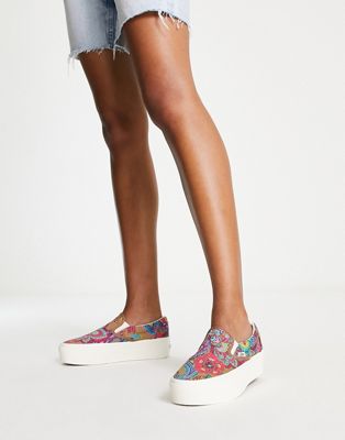 Vans Classic Slip-On Stackform paisley trainers in multi