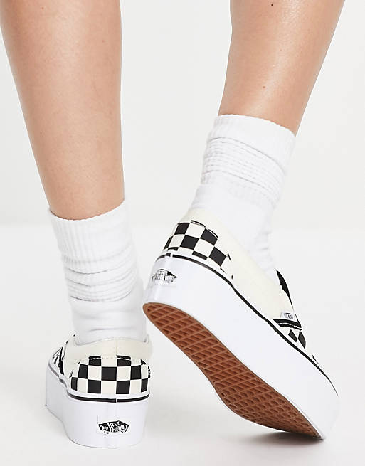 Vans Classic Slip-On Stackform sneakers in checkerboard | ASOS