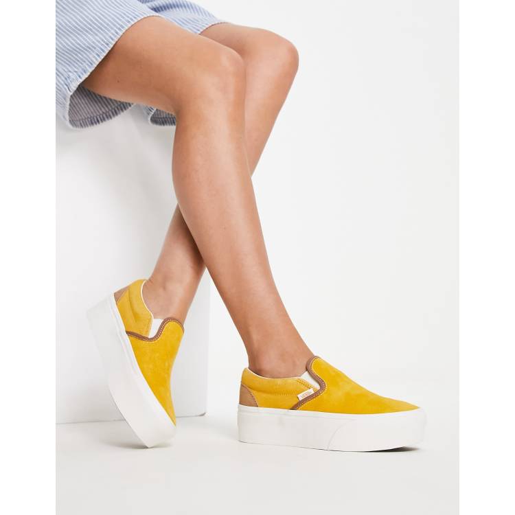 Mustard yellow clearance vans slip ons