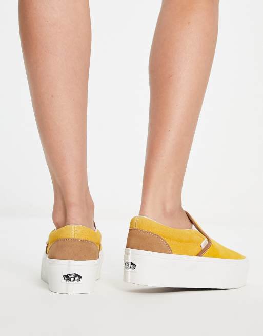 Yellow store suede vans