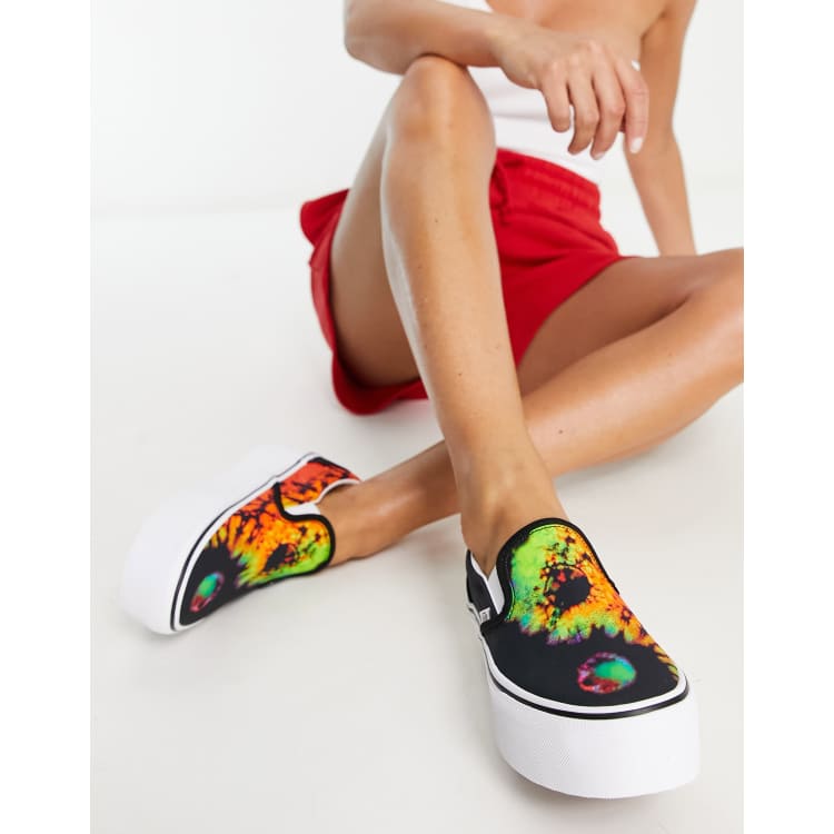 Vans Classic slip on stackform tie dye sneakers in multi